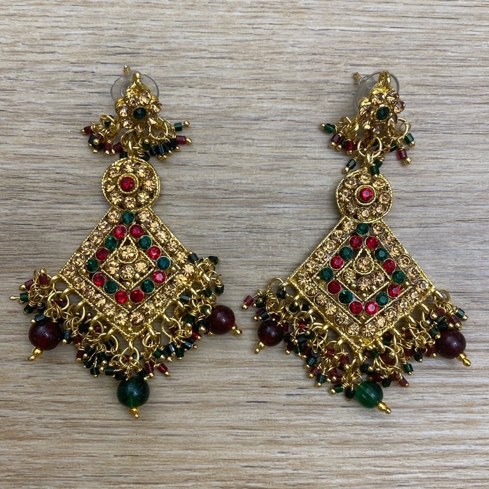 Bollywood Rhinestone Earrings‎